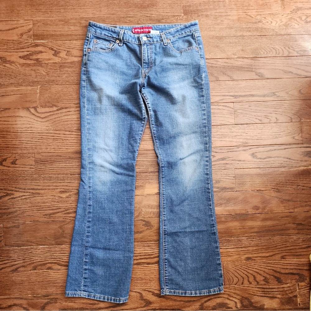 Vintage Levi's 518 Superlow Stretch Medium Blue Jeans Women JR Sz 11  M Y2K 00s
